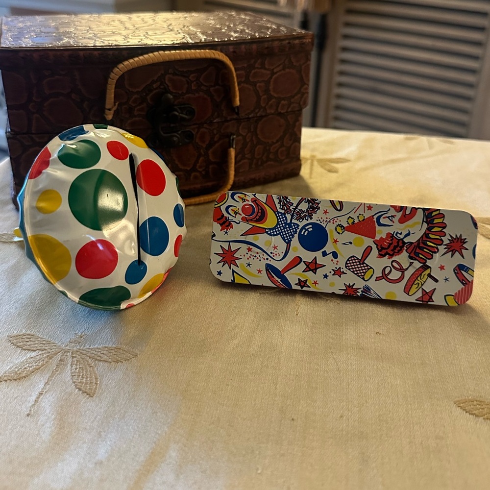 Vintage Polka Dot and Circus Themed Noise Makers. New Year’s Eve / Birthdays.